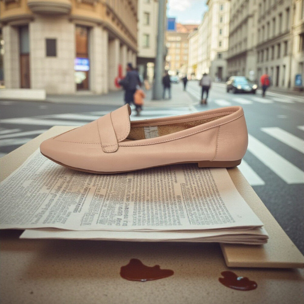 Γυναικεία Δερμάτινη Ανατομική Μπαλαρίνα - Safe Step 5482 pink powder