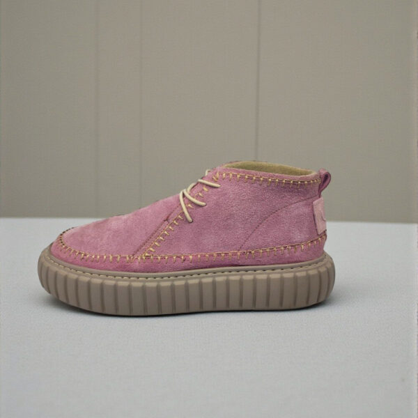 Γυναικείο Δερμάτινο Ανατομικό Μποτάκι με Ελαστικό Κορδόνι - Hello Comfort 5527 PINK