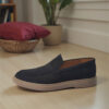 Ανδρικό Δερμάτινο Ανατομικό Suede Slip-on Μοκασίνι BLACK