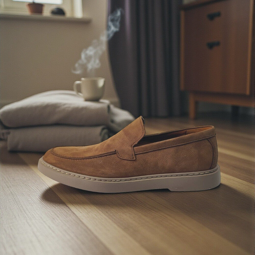 Ανδρικό Δερμάτινο Ανατομικό Suede Slip-on Μοκασίνι TABA