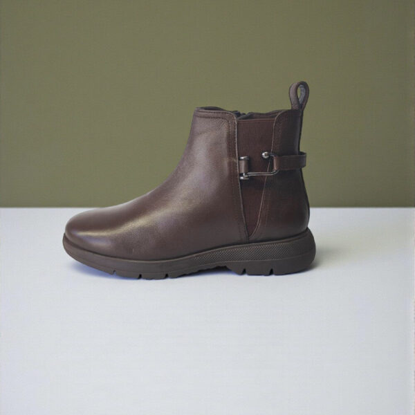 Γυναικείο Δερμάτινο Ανατομικό Μποτάκι με Φερμουάρ BROWN