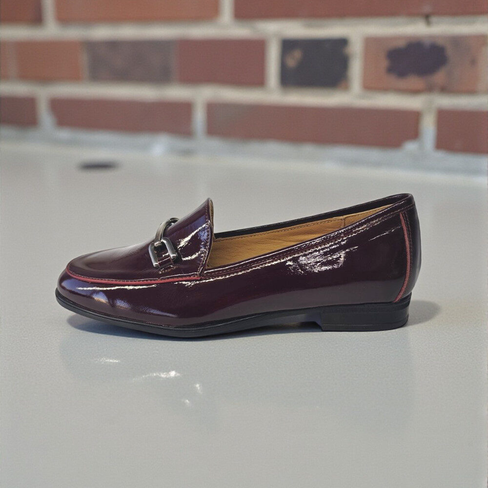 Γυναικείο Δερμάτινο Ανατομικό Loafer με Αγκράφα bordeaux rogan