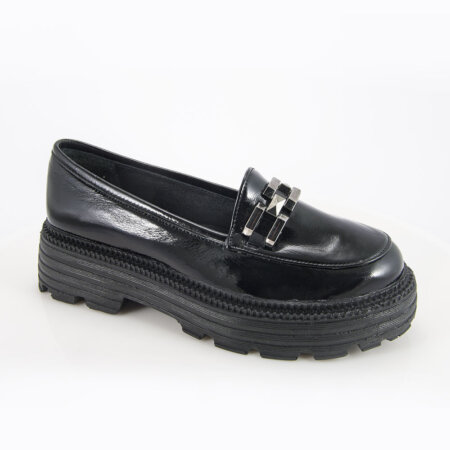 Γυναικείο Δερμάτινο Ανατομικό Loafer - Safe Step 3604 λουστρίνι rugan black